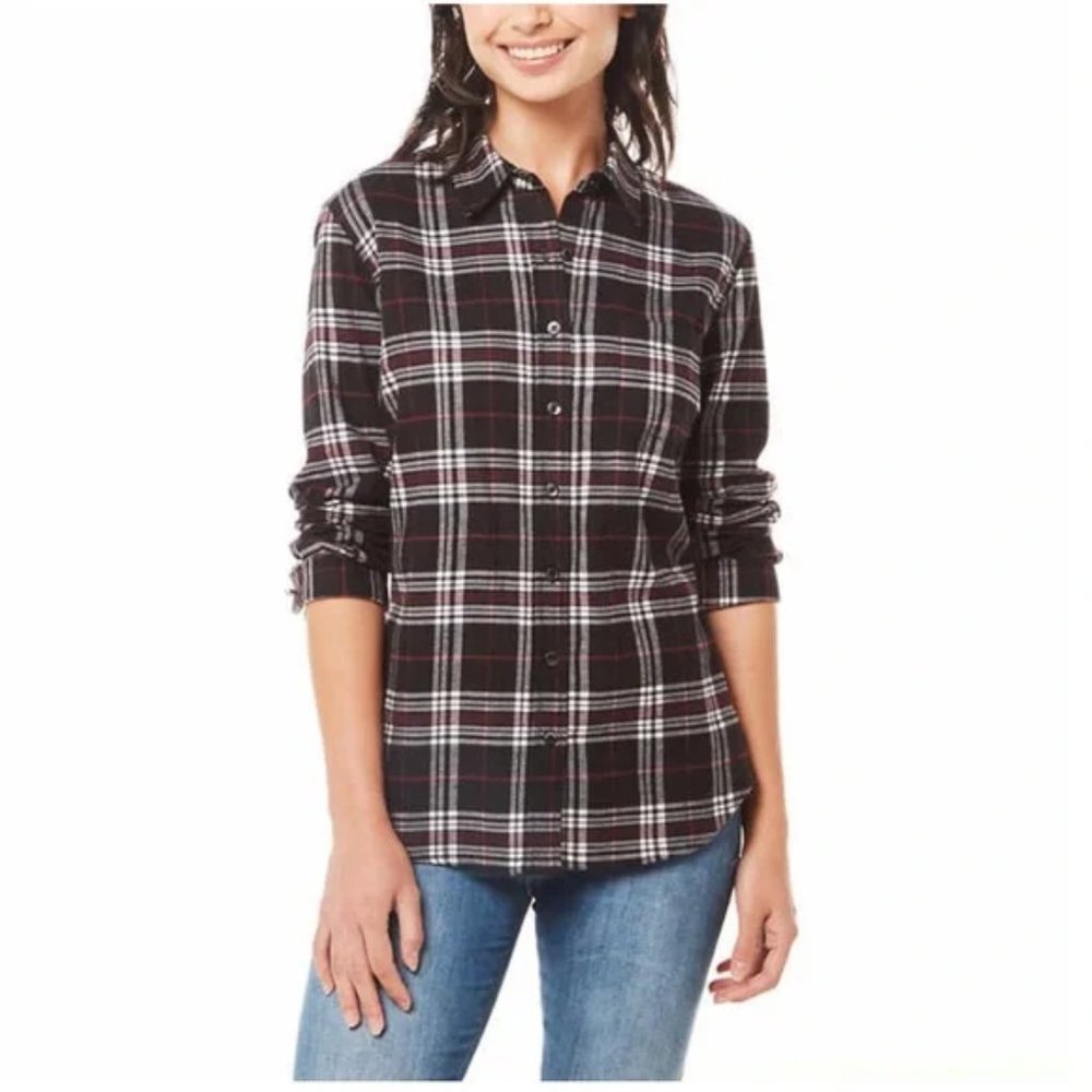 NWT Weatherproof Vintage Women's Long Sleeve Flannel Button Up Size S $80 8D009